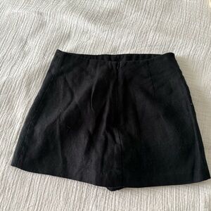 XS | Amanda Uprichard Black Linen Mini Skirt